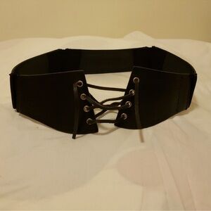 Armani Exchange Black Genuine Leather Corset Belt M
